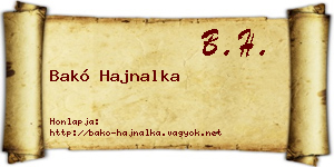 Bakó Hajnalka névjegykártya