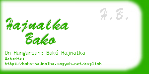 hajnalka bako business card